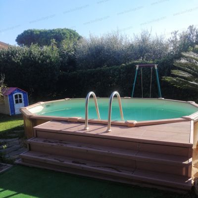 Progetti realizzati 5 - Piscina fuori terra STEELWOOD Omega - 4,90 x 3,65 x h.1,32 m